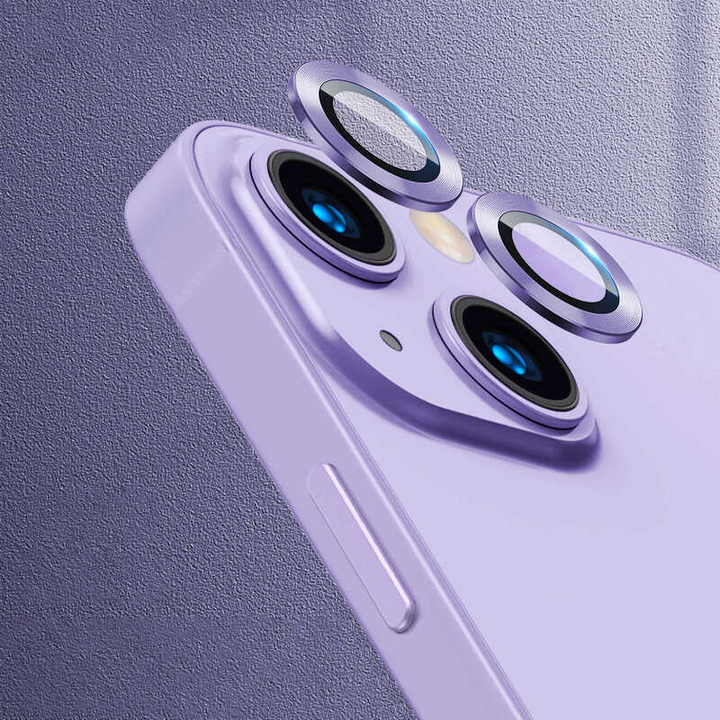 iPhone 13 Uyumlu Mnc Cl-07 Kamera Lens Koruyucu-Mor