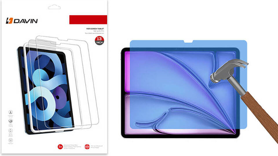 iPad Pro 13 2024 Uyumlu Davin Tablet Nano Ekran Koruyucu-Şeffaf
