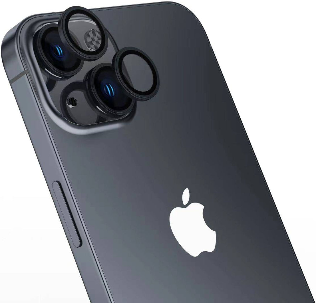 iPhone 15 Plus Uyumlu Mnc Cl-15 Parmak Izi Bırakmayan Anti-Reflective Kamera Lens Koruyucu-Siy
