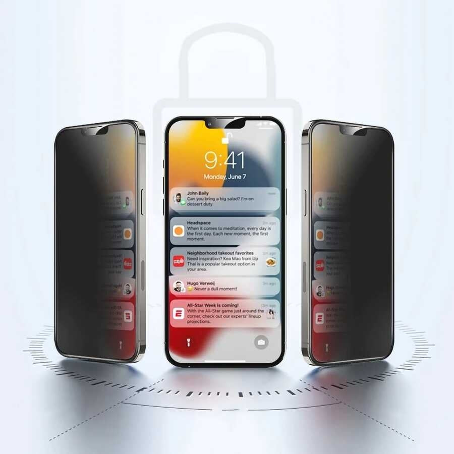 iPhone 14 Pro Max Hayalet Mnc Ekran Koruyucu Uyumlu Davin Privacy Seramik Mnc Ekran Film