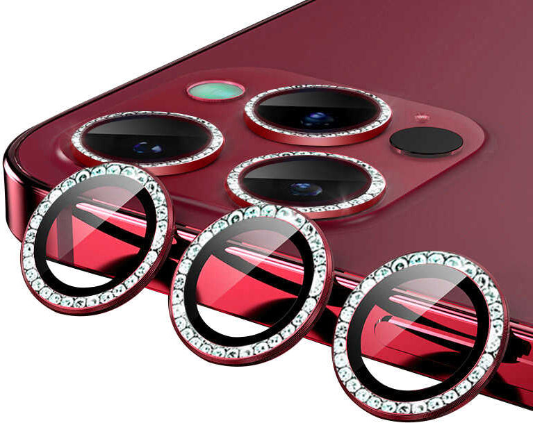 iPhone 11 Pro Uyumlu Mnc Cl-06 Kamera Lens Koruyucu-Kırmızı