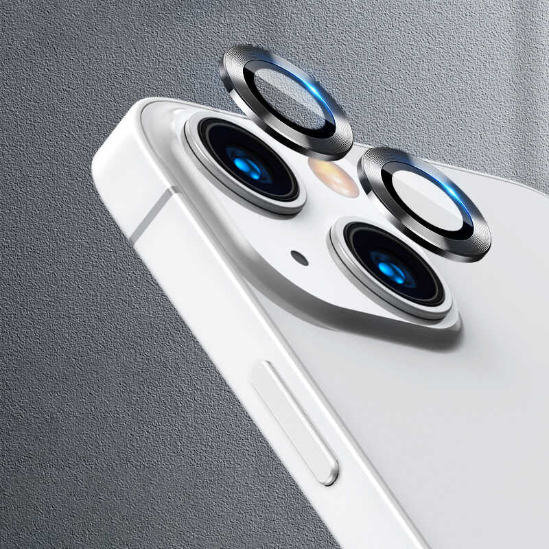 iPhone 13 Mini Uyumlu Mnc Cl-07 Kamera Lens Koruyucu-Koyu Gri