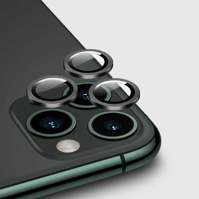 iPhone 12 Pro Max Uyumlu Mnc Cl-02 Kamera Lens Koruyucu-Gri