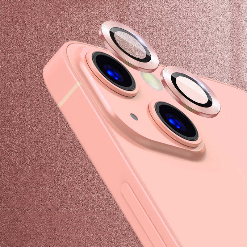 iPhone 13 Mini Uyumlu Mnc Cl-07 Kamera Lens Koruyucu-Rose Gold