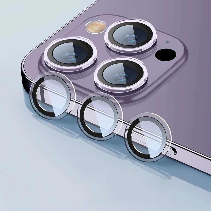 iPhone 14 Pro Uyumlu Mnc Cl-07 Kamera Lens Koruyucu-Renksiz