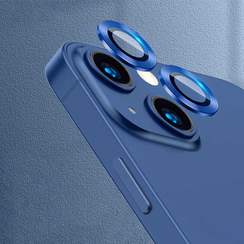 iPhone 13 Uyumlu Mnc Cl-07 Kamera Lens Koruyucu-Lacivert