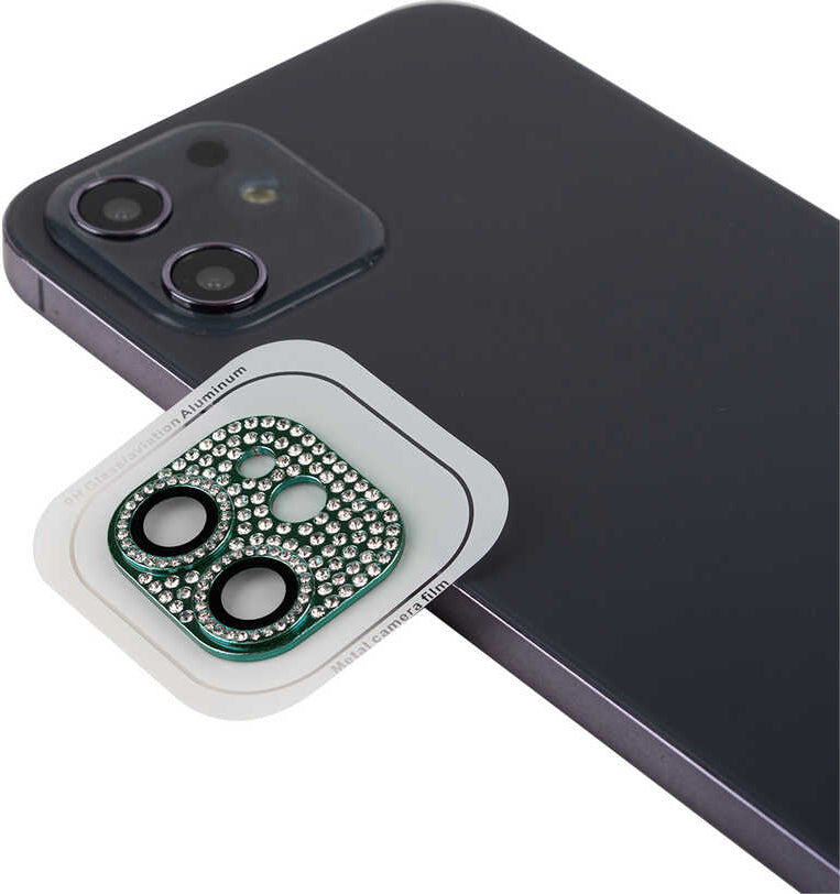 iPhone 12 Mini Uyumlu Mnc Cl-08 Kamera Lens Koruyucu-Koyu Yeşil