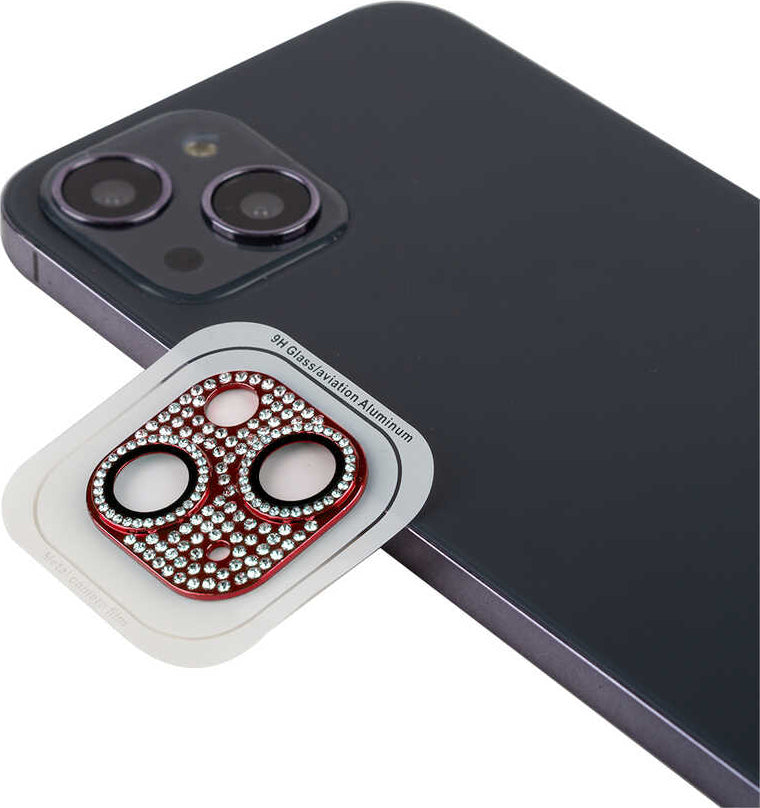 iPhone 13 Uyumlu Mnc Cl-08 Kamera Lens Koruyucu-Kırmızı