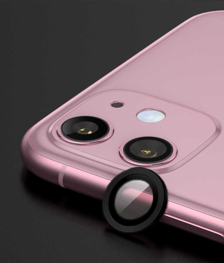 iPhone 11 Uyumlu Mnc Cl-07 Kamera Lens Koruyucu-Siyah