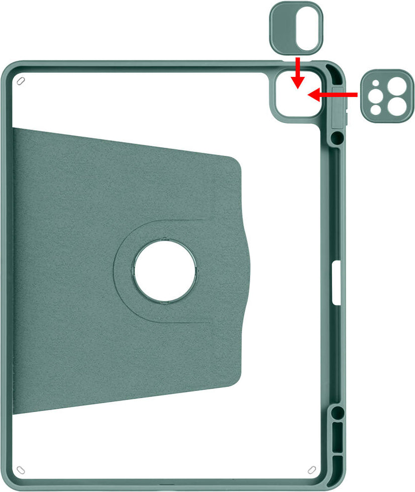 iPad Air 13 2025 M3 Kılıf Mnc Termik Kalem Bölmeli Dönebilen Standlı Kılıf - Lavendery Gray