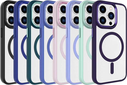Apple iPhone 15 Pro Kılıf Wireless Şarj Özellikli Mnc Krom Magsafe Silikon Kapak-Koyu Yeşil
