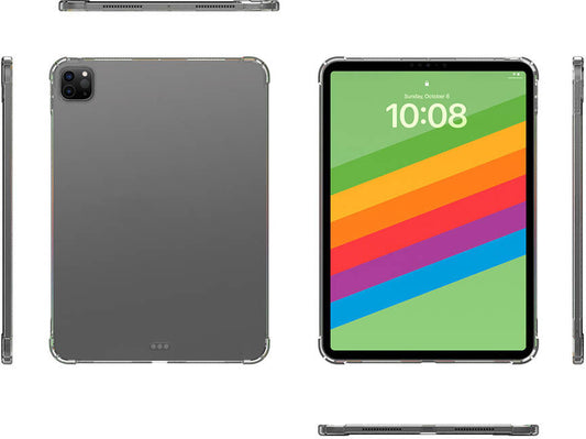Apple iPad Pro 13 2024 Kılıf Uyumlu Mnc Tablet Nitro Anti Shock Silikon Kapak-Şeffaf