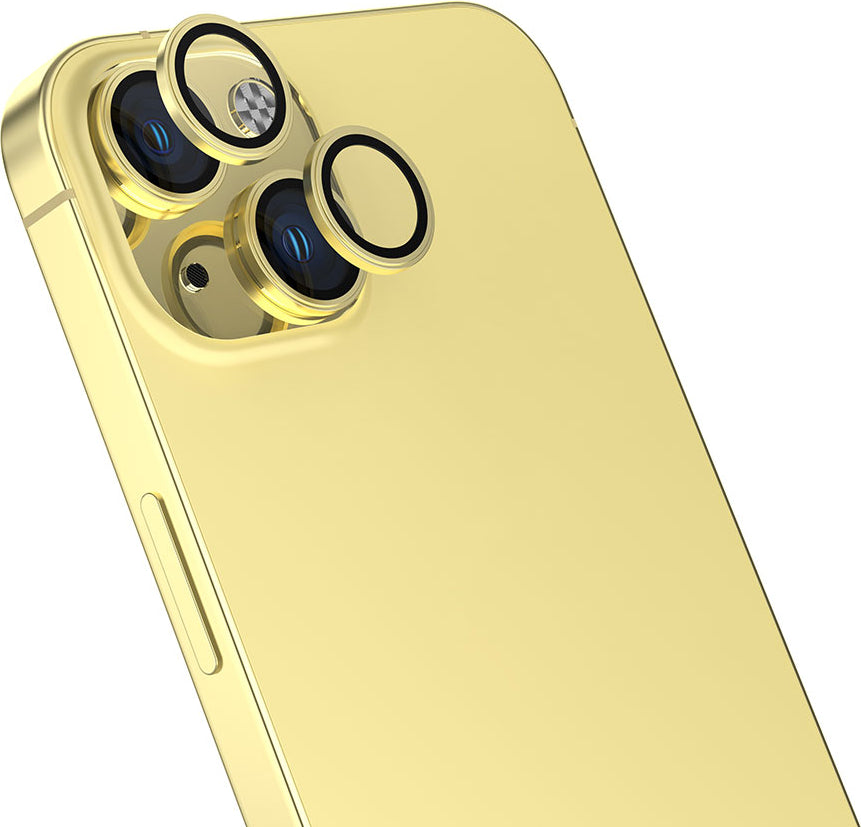 iPhone 15 Uyumlu Mnc Cl-13 Kamera Lens Koruyucu-Sarı