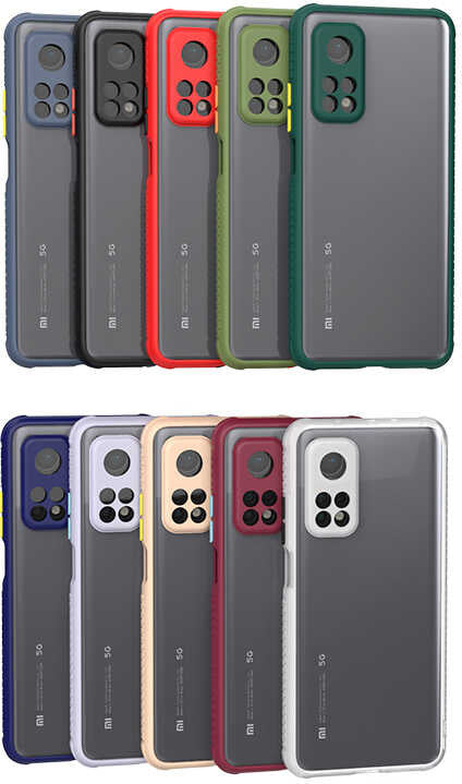 Xiaomi Mi 10T 5g Kılıf mnc Kaff Kapak-Kırmızı