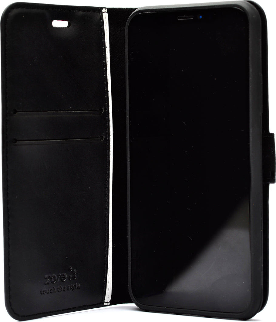 Galaxy S23 Kılıf Mnc Kar Deluxe Kapaklı Kılıf-Siyah