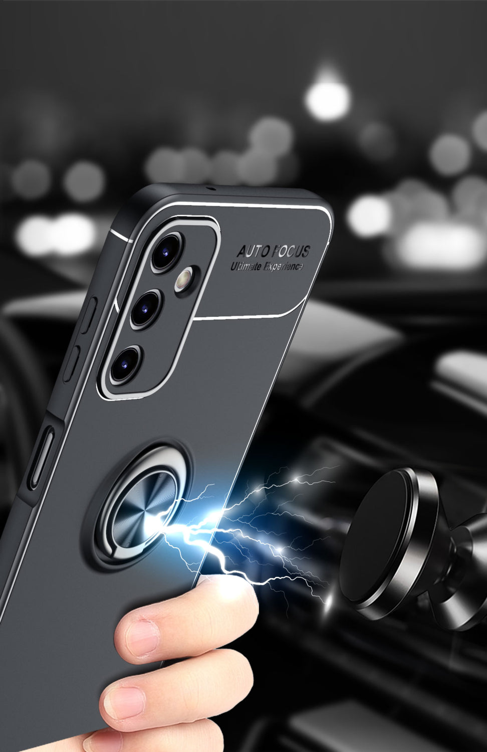 Galaxy A14 Kılıf Mnc Ravel Silikon Kapak-Siyah-Mavi