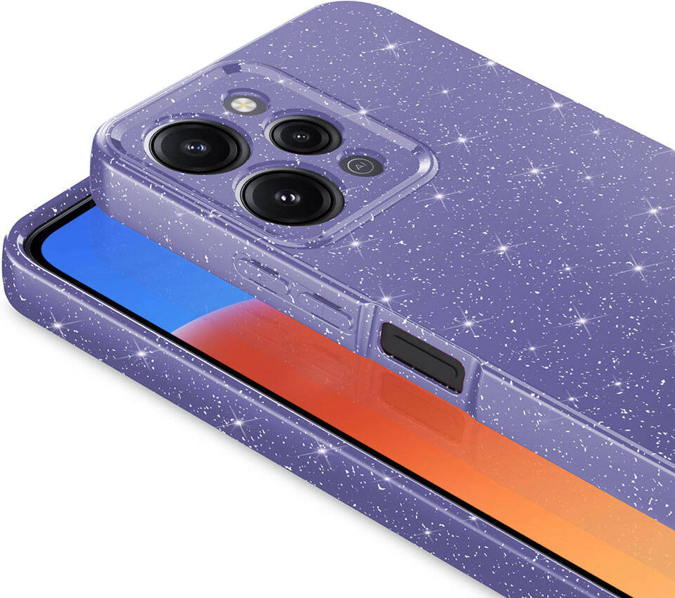 Xiaomi Redmi 12 Kılıf Kamera Korumalı Simli Lüks Mnc Koton Kapak-Siyah