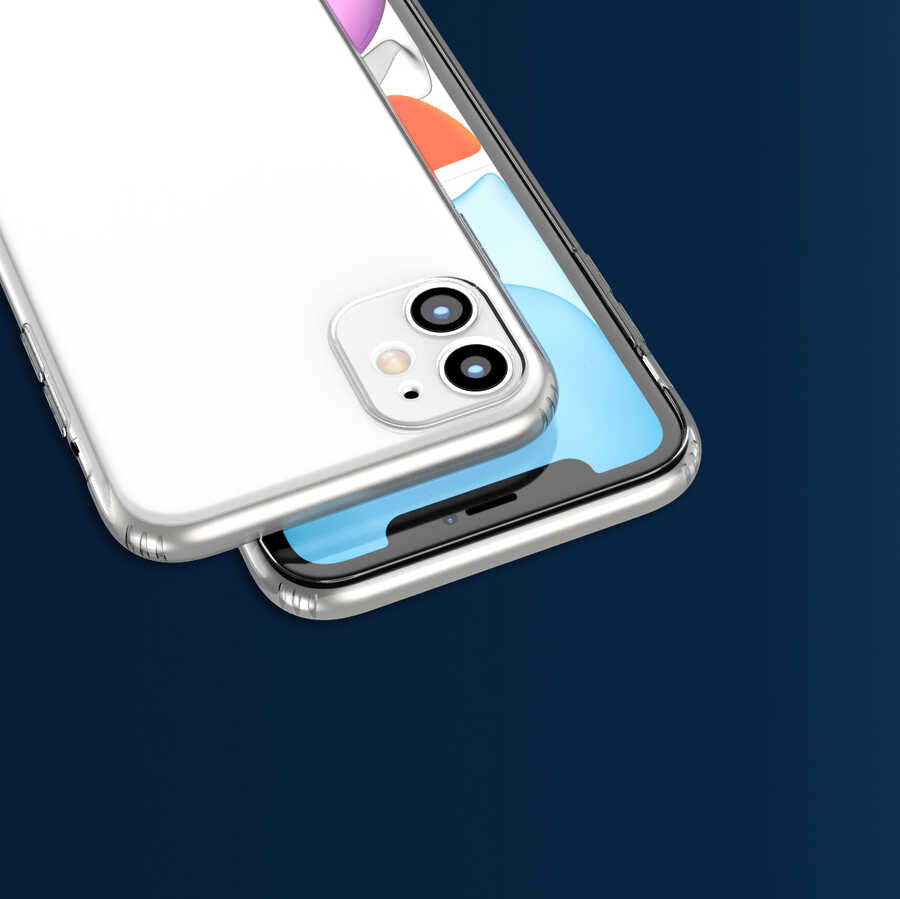iPhone 11 Kılıf Mnc Kamera Korumalı Süper Silikon Kapak-Renksiz