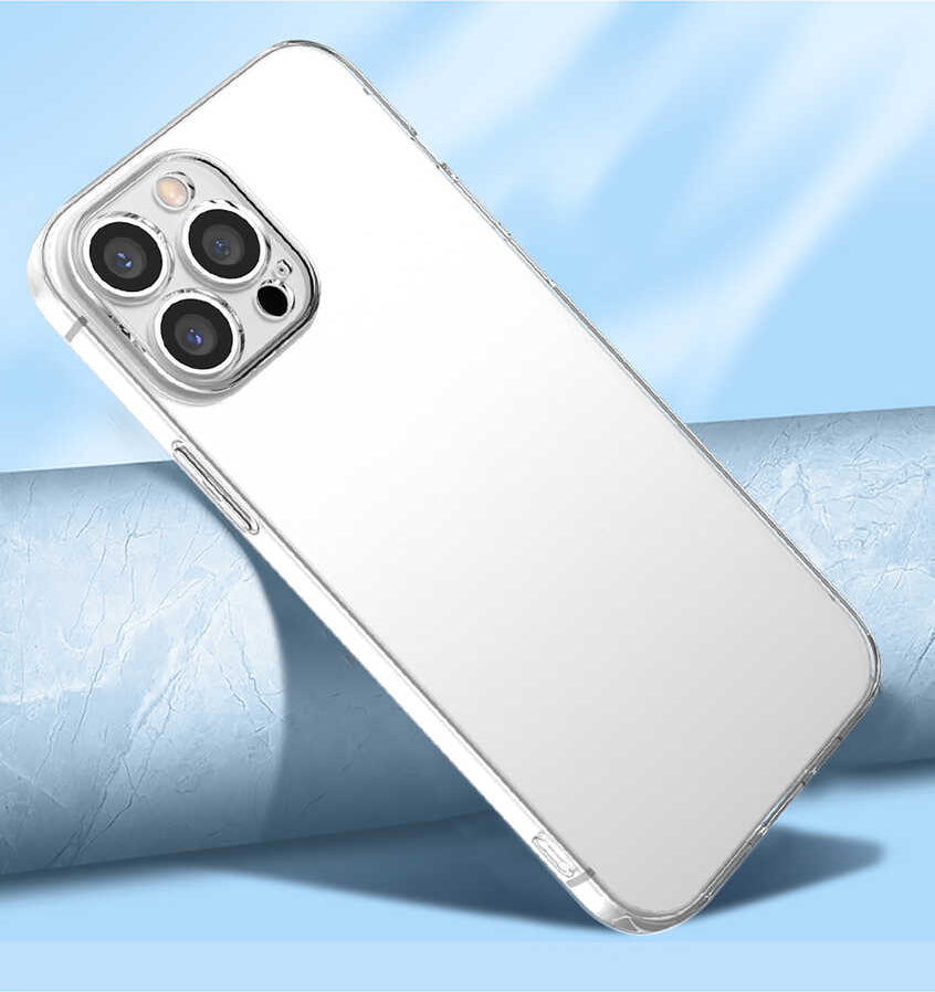 iPhone 13 Pro Max Kılıf Mnc Kamera Korumalı Süper Silikon Kapak-Renksiz