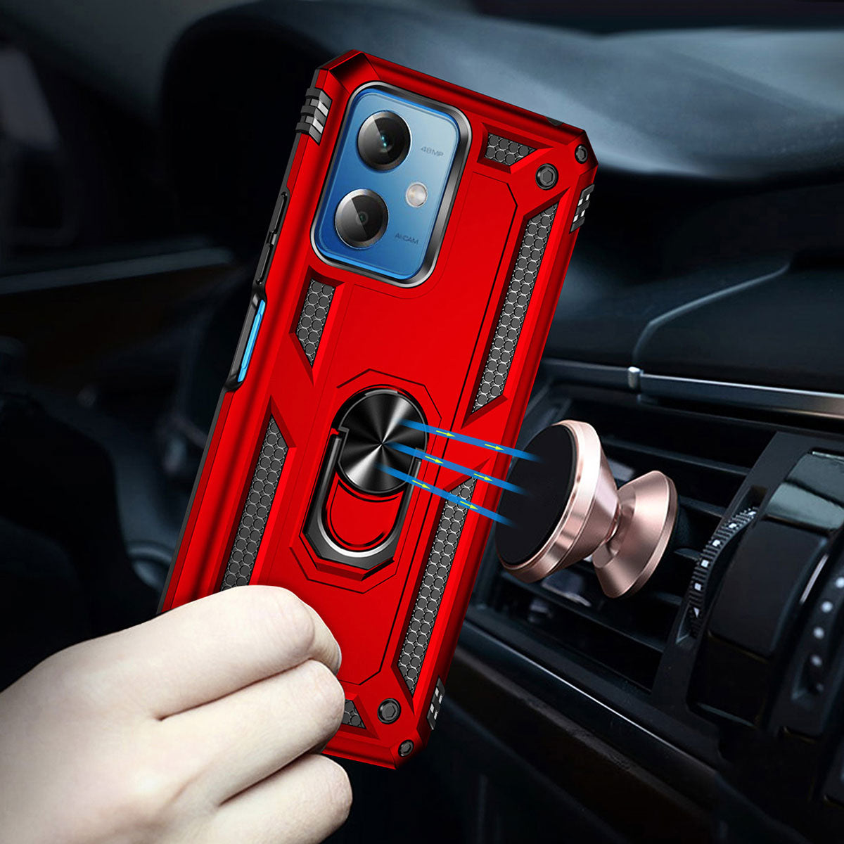 Xiaomi Redmi Note 12 5g Kılıf Mnc Vega Kapak-Kırmızı