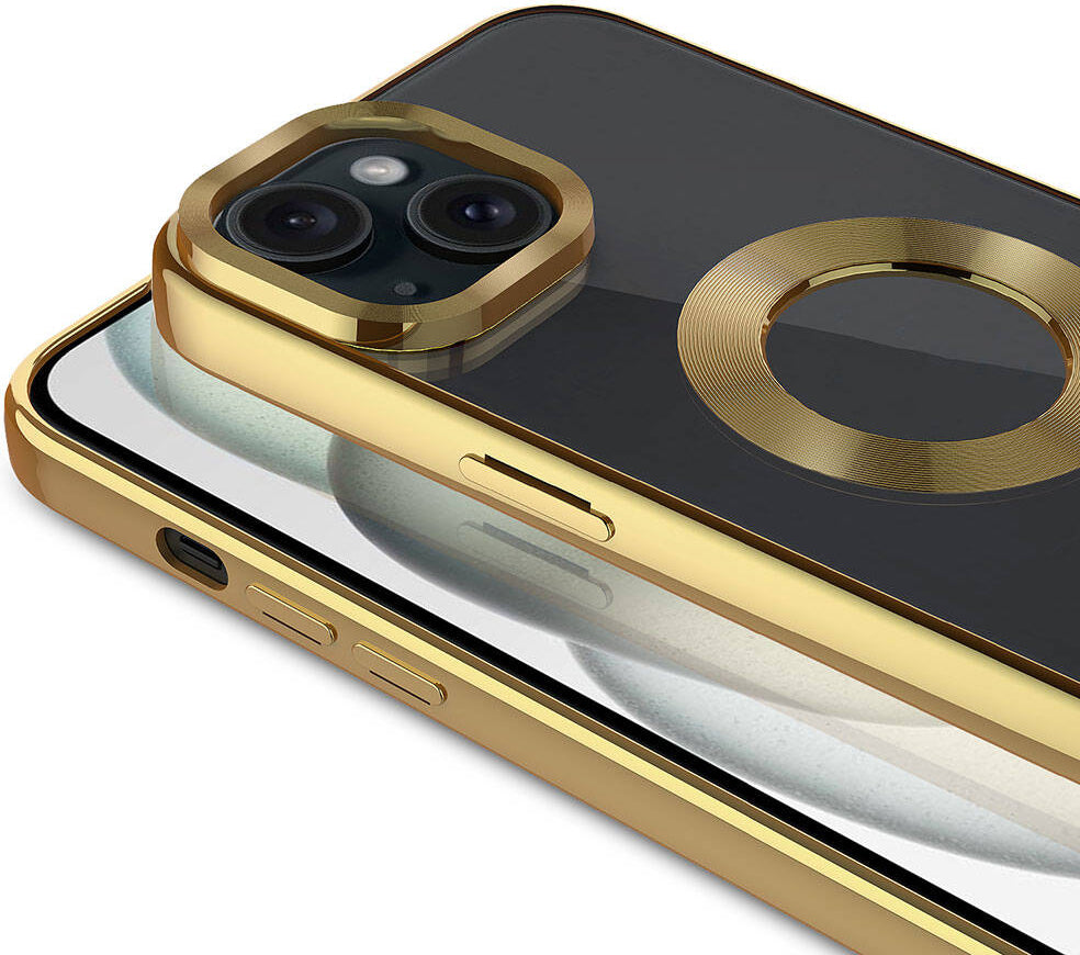 Apple iPhone 15 Plus Kılıf Tek Kamera Çerçeveli Logo Gösteren Mnc Omega Kapak-Derin Mor