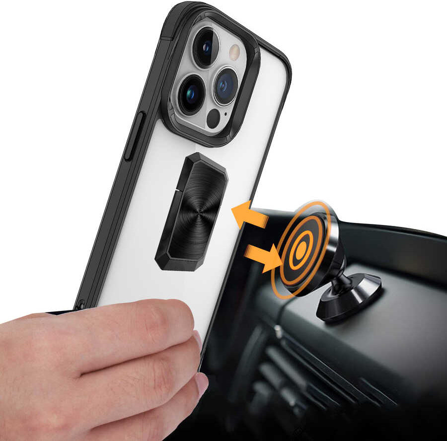 iPhone 13 Pro Kılıf Mnc V-Bax Kapak-Siyah