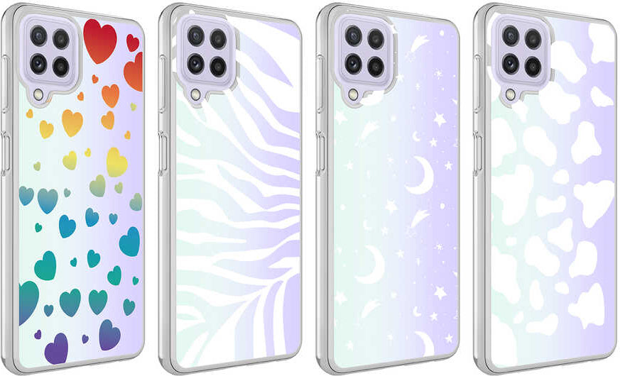 Galaxy M22 Kılıf Mnc M-Blue Desenli Kapak-Zebra No1