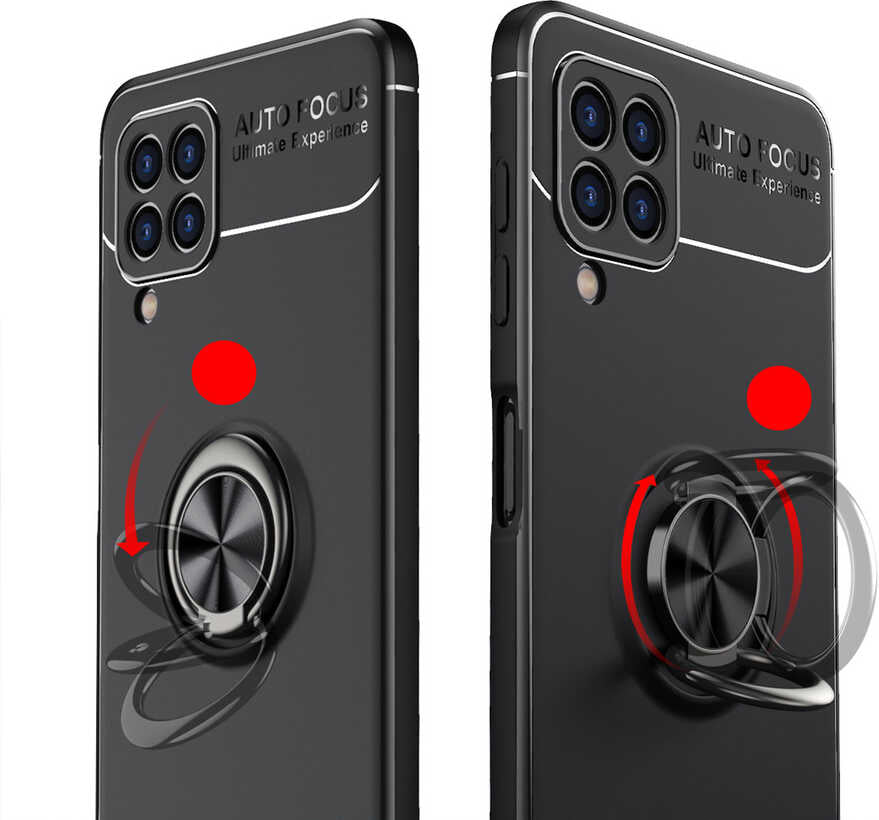 Galaxy A22 4g Kılıf Mnc Ravel Silikon Kapak-Siyah-Rose Gold