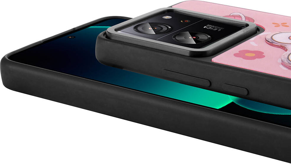 Xiaomi Mi 13T Kılıf Parlayan Kabartmalı Ikonik Figürlü Mnc Amas Silikon Kapak-Siyah