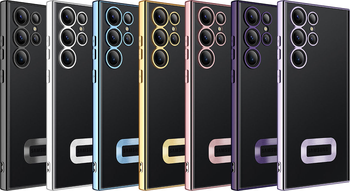 Galaxy S23 Ultra Kılıf Kamera Korumalı Logo Gösteren Mnc Omega Kapak-Lila