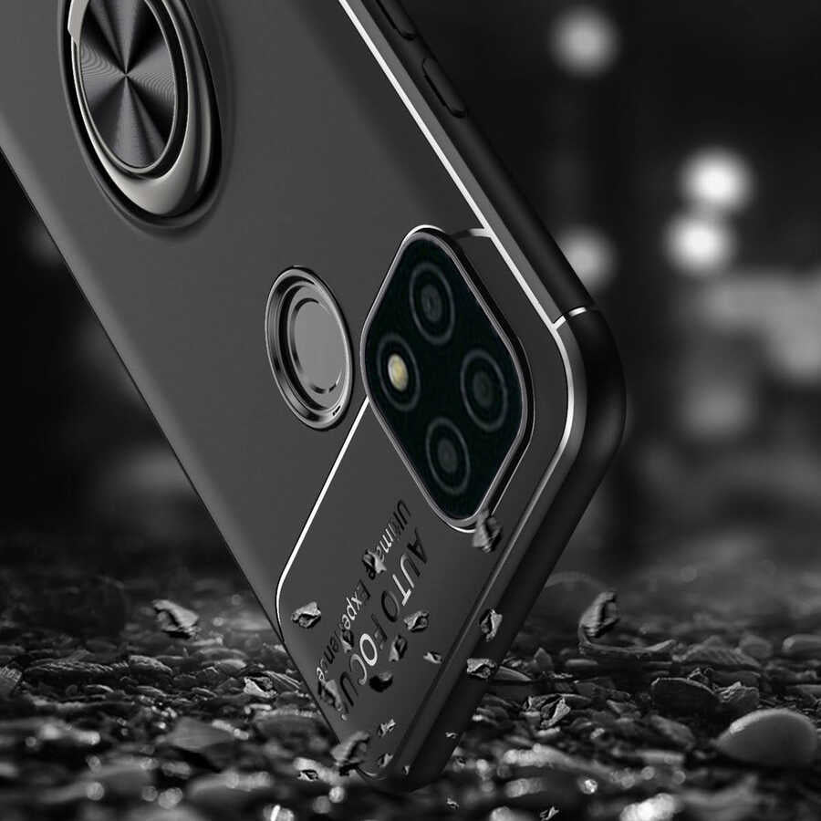 Realme C21 Kılıf Mnc Ravel Silikon Kapak-Siyah-Rose Gold