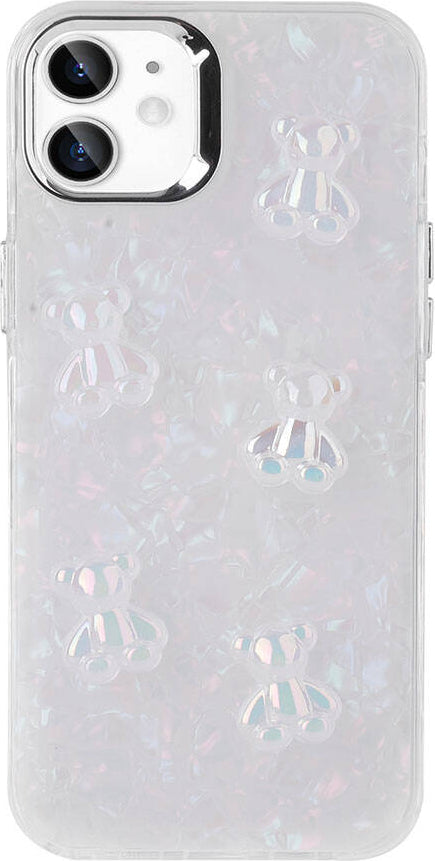 Apple iPhone 11 Kılıf Kabartma Figürlü Parlak Mnc Eralli Silikon Kapak-Ayı