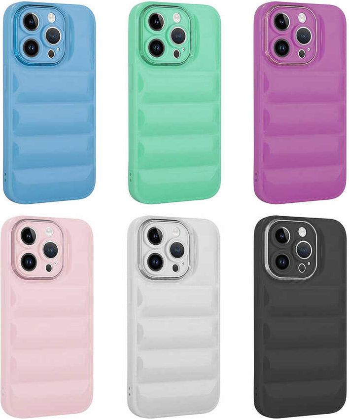 Apple iPhone 14 Pro Kılıf Kamera Korumalı Parlak Airbag'li Mnc Galya Kapak-Mavi