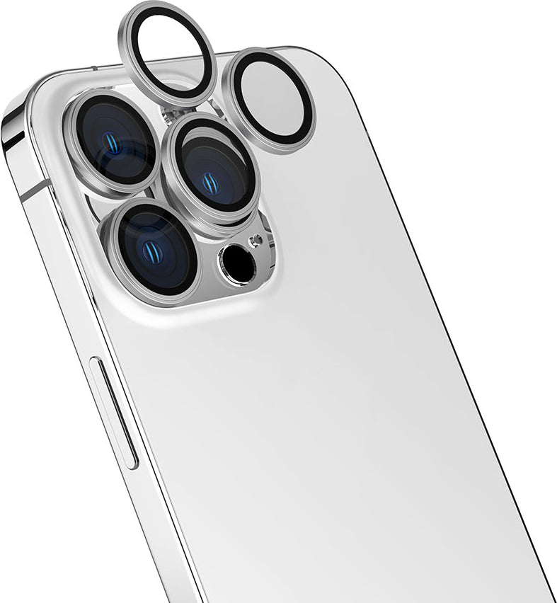iPhone 15 Pro Uyumlu Mnc Cl-13 Kamera Lens Koruyucu-Gümüş