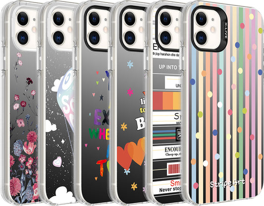 Apple iPhone 11 Kılıf Desenli Mnc Silver Sert Kapak-Mottolar