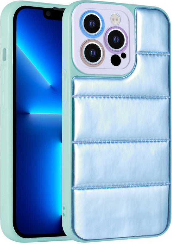 iPhone 12 Pro Max Uyumlu Kamera Korumalı Airbagli Renkli Mnc Seksek Kapak-Mavi