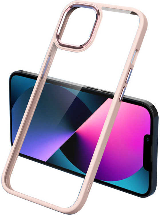 iPhone 11 Uyumlu Mnc Krom Kapak-Pembe Açık