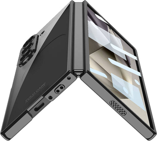Galaxy Z Fold 6 Kılıf Mnc Full Camlı Kıpta Kapak-Siyah