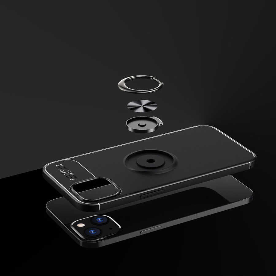 iPhone 14 Uyumlu Mnc Ravel Silikon Kapak-Siyah-Mavi