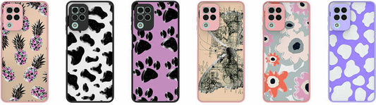 Galaxy M32 Kılıf Desenli Kamera Korumalı Parlak Mnc Nora Kapak-No6