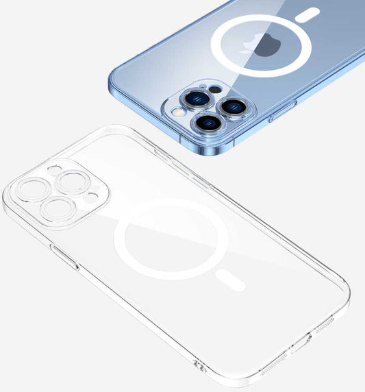 Apple iPhone 13 Pro Kılıf Kamera Korumalı Magsafe Sert Pc Mnc Porto Kapak-Renksiz