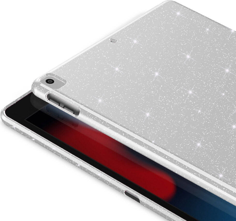 Apple iPad 10.2 (8 Nesil) Simli Parlak Görünümlü Uyumlu Mnc Tablet Koton Kılıf-Siyah
