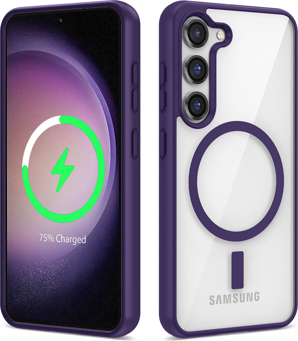 Galaxy S23 Plus Kılıf Magsafe Wireless Şarj Özellikli Silikon Mnc Ege Kapak-Mor
