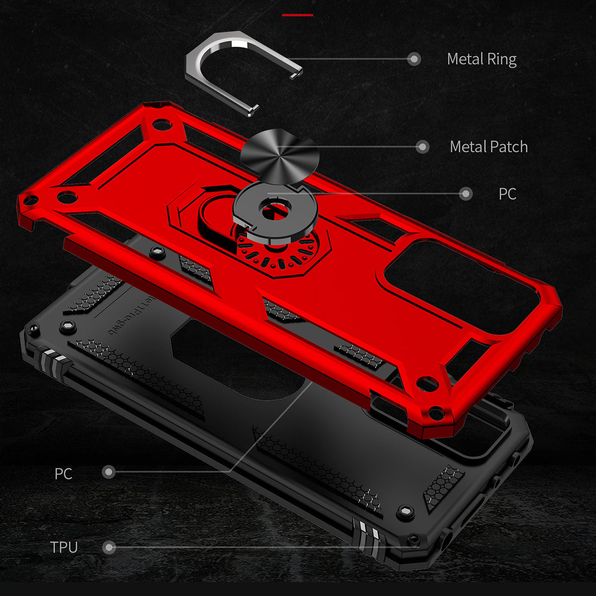 Xiaomi Redmi Note 12 Pro 4g Kılıf Mnc Vega Kapak-Kırmızı