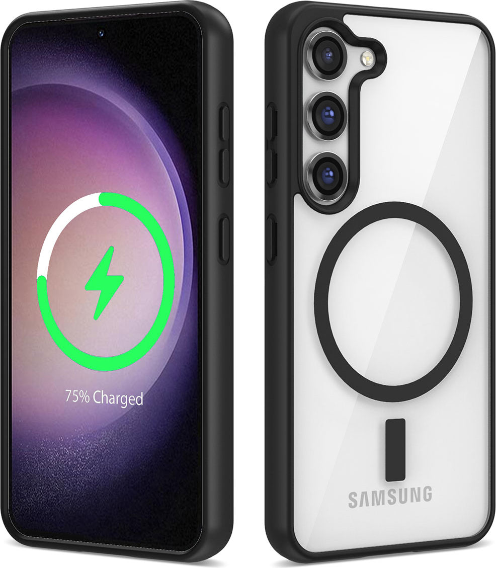 Galaxy S22 Plus Kılıf Magsafe Wireless Şarj Özellikli Silikon Mnc Ege Kapak-Siyah