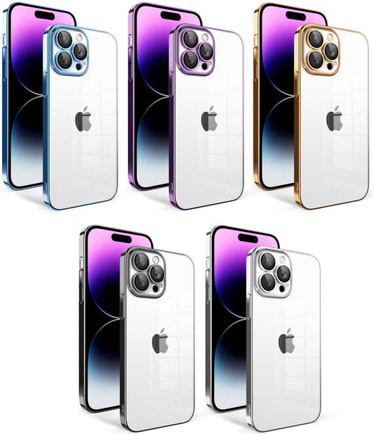 Apple iPhone 14 Pro Max Kılıf Kamera Korumalı Renkli Çerçeveli Mnc Garaj Kapak-Siyah