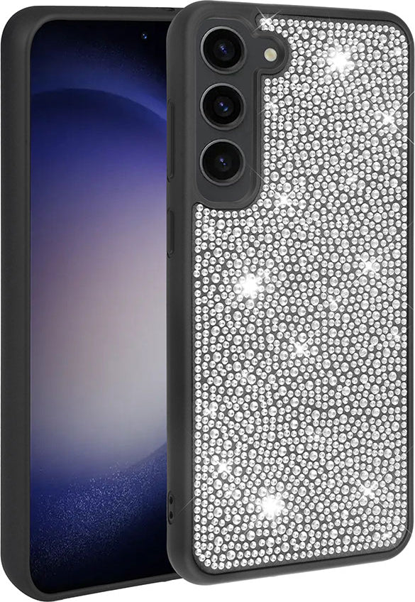 Galaxy S23 Plus Kılıf Parlak Taşlı Tasarım Mnc Ston Kapak-Siyah