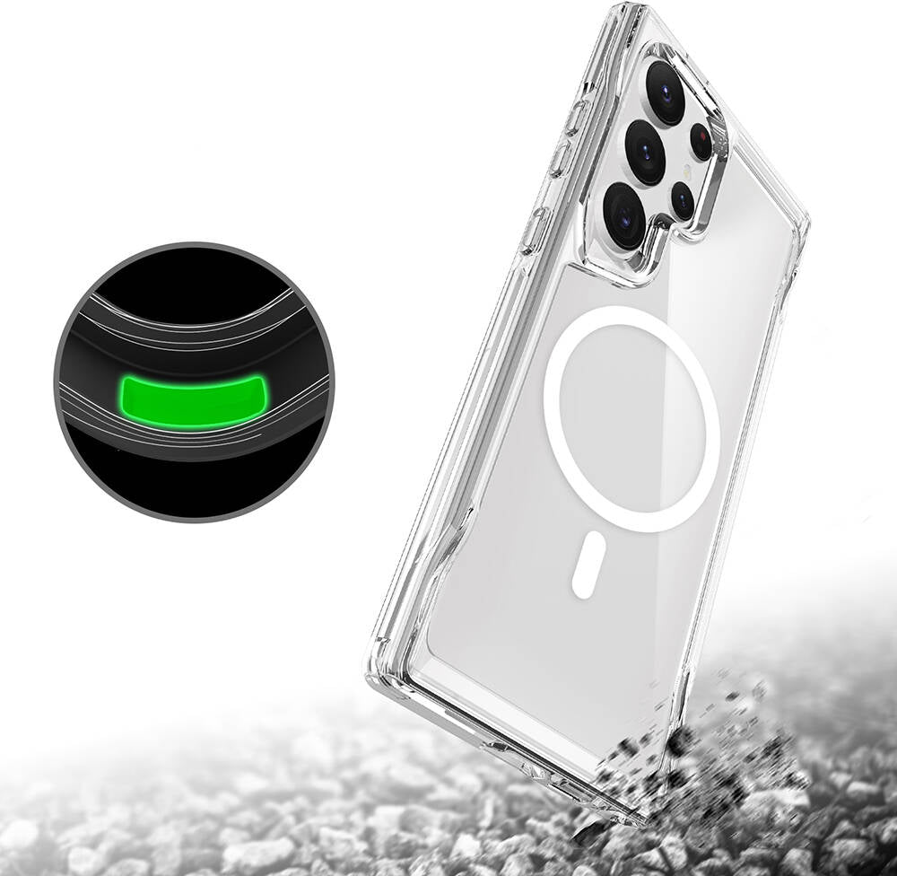 Galaxy S24 Ultra Kılıf Mnc Magsafe Şarj Özellikli T-Max Magsafe Kapak-Renksiz