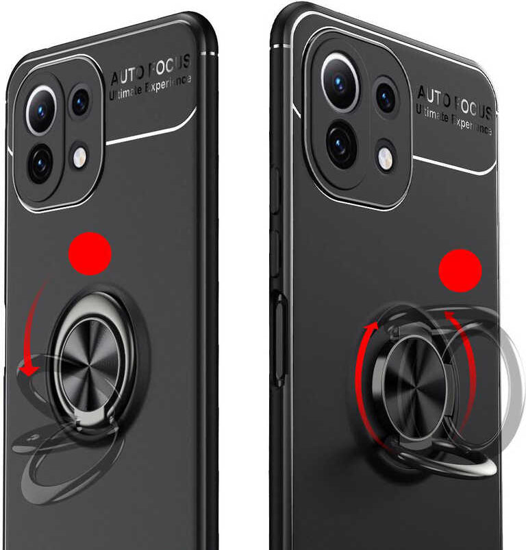 Xiaomi Mi 11 Lite Kılıf Mnc Ravel Silikon Kapak-Siyah-Mavi
