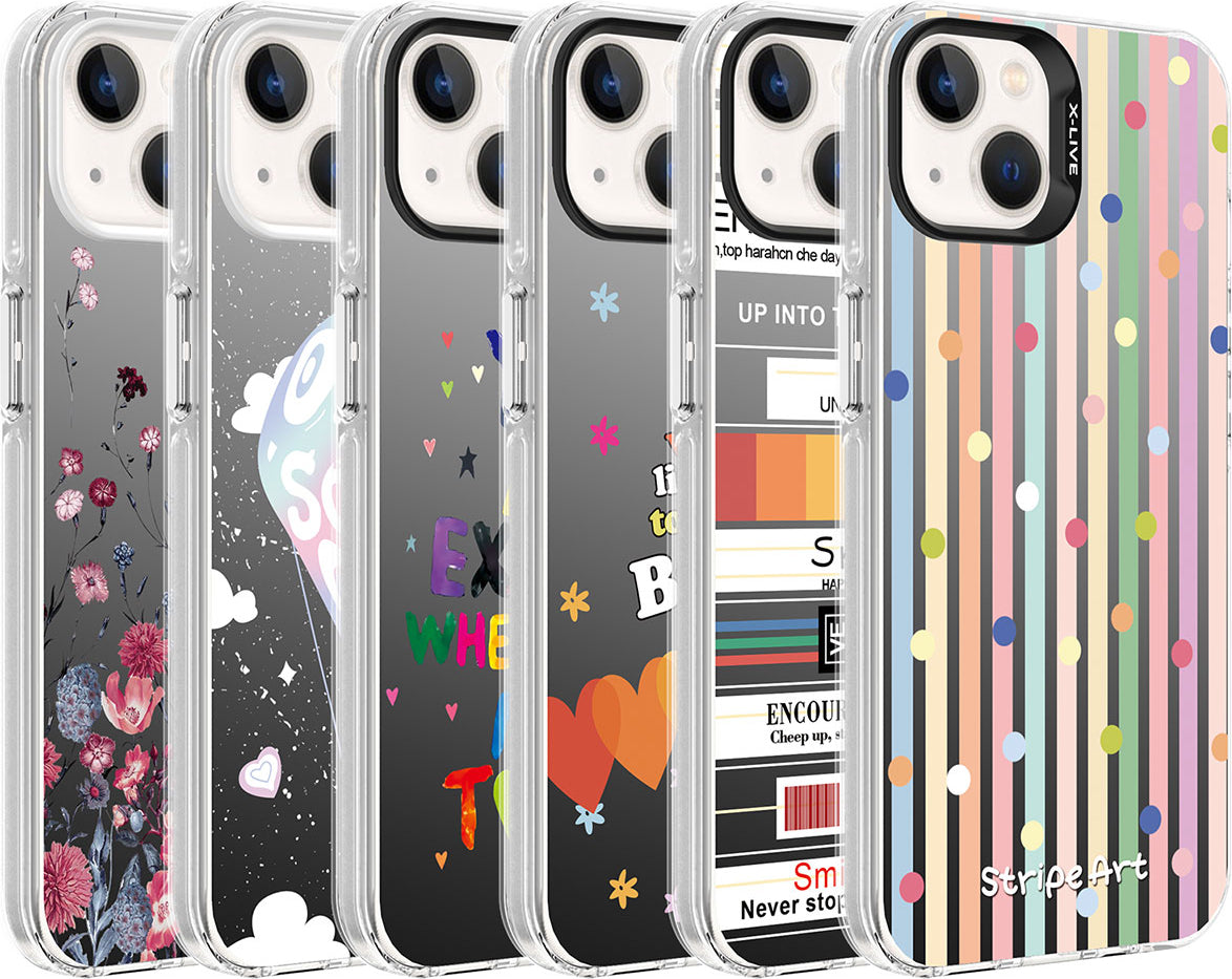 Apple iPhone 13 Kılıf Desenli Mnc Silver Sert Kapak-Kalp
